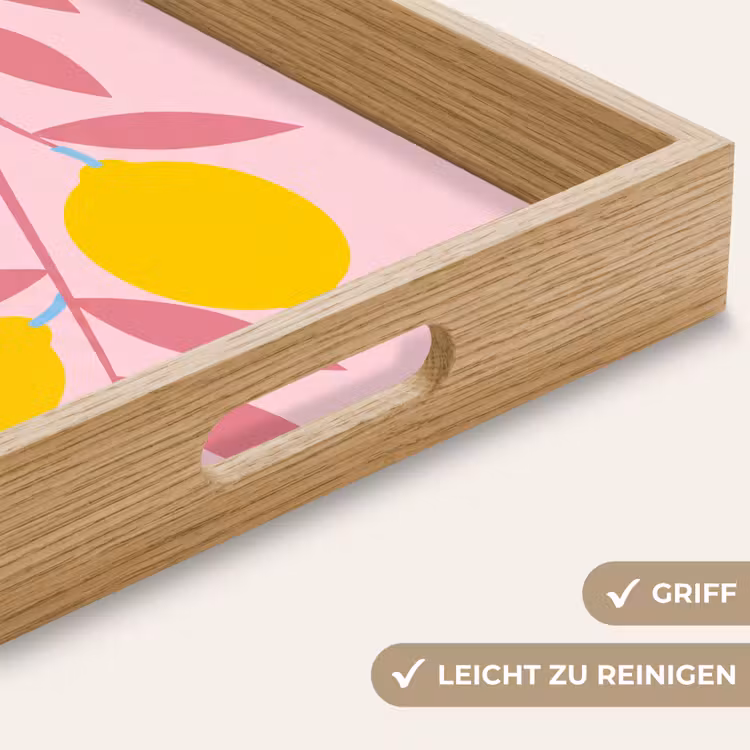 Fruit - Tak - Natuur - Abstract - Roze Dienblad Rechthoek middel -USP_HandgreepDE