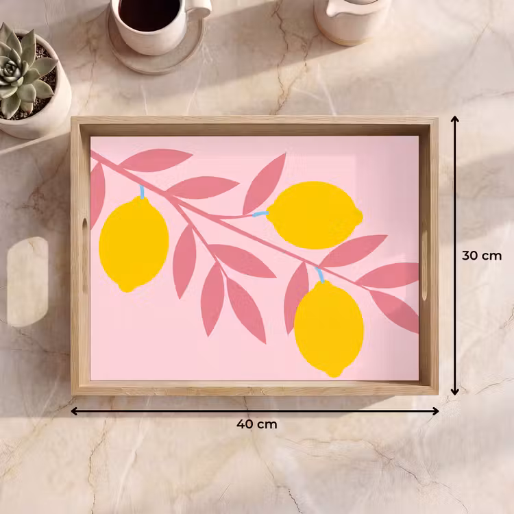 Fruit - Tak - Natuur - Abstract - Roze Dienblad Rechthoek middel -USP_Formaat