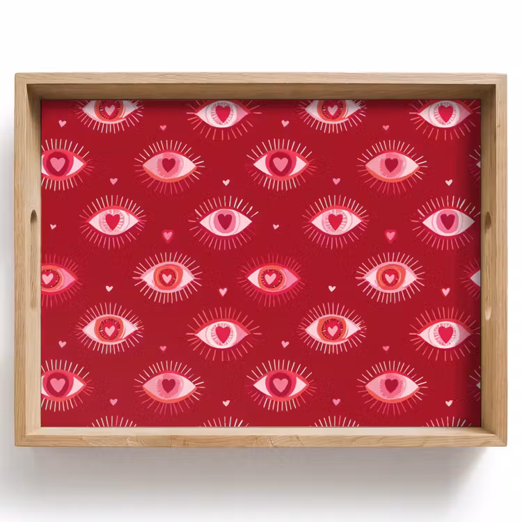 Ogen - Patroon - Roze - Donkerrood Dienblad Rechthoek middel 911 -z3d_shopping