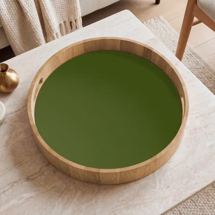 Olive - Drab - Groen Dienblad Rond middel 914 -sfeer1
