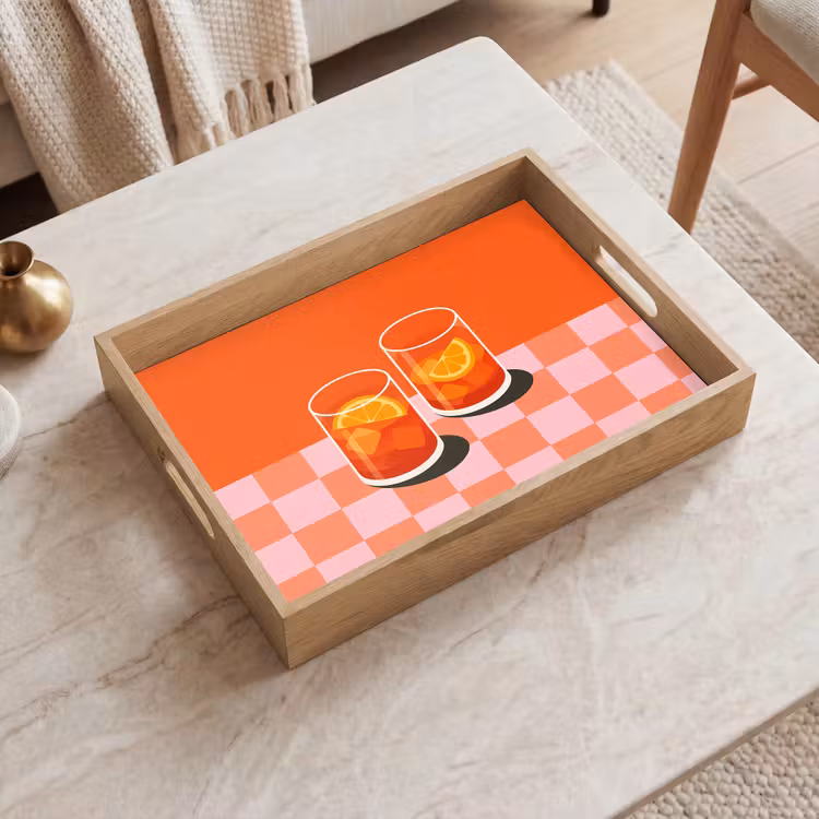Sinaasappel - Glazen - Oranje Dienblad Rechthoek middel -sfeer1