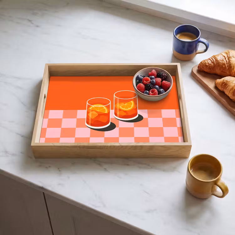 Sinaasappel - Glazen - Oranje Dienblad Rechthoek middel -sfeer2