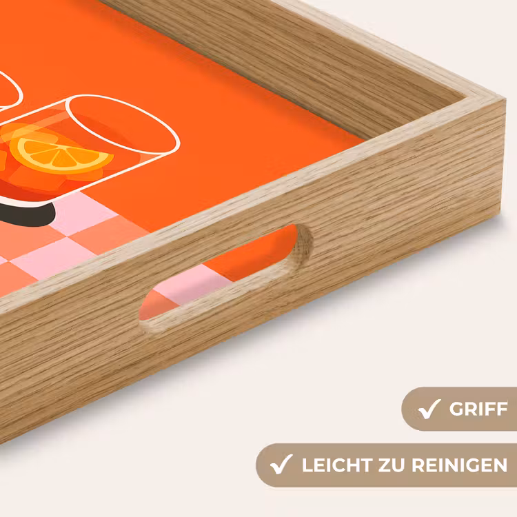 Sinaasappel - Glazen - Oranje Dienblad Rechthoek middel -USP_HandgreepDE
