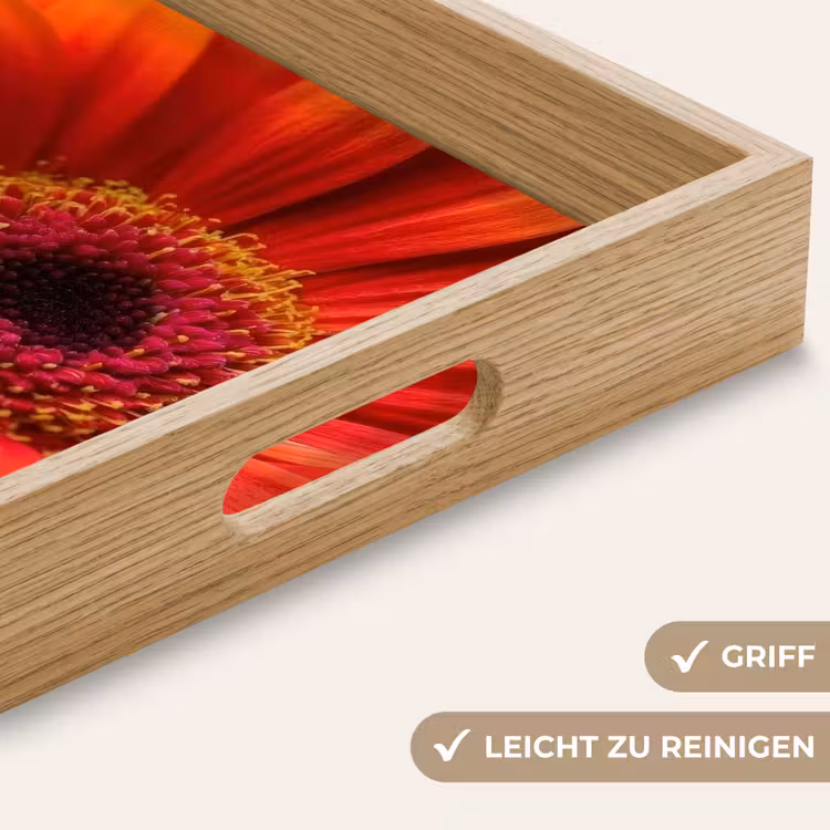 Oranje - Gerbera - Intens Dienblad Rechthoek middel -USP_HandgreepDE