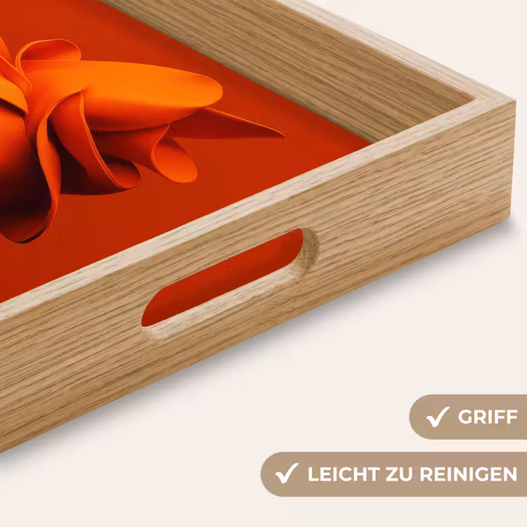 Oranje - Hoed - Vrouw Dienblad Rechthoek middel -USP_HandgreepDE