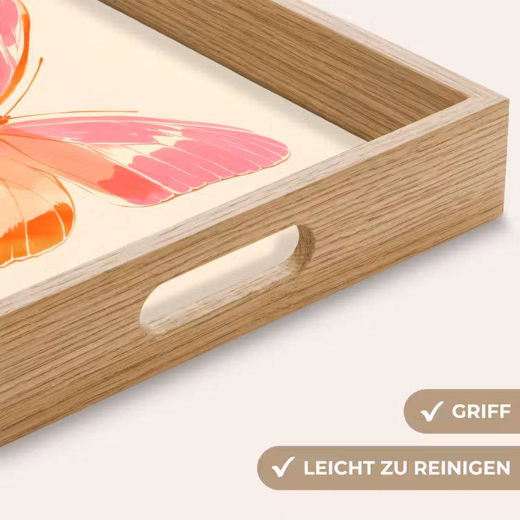 Oranje - Vlinder - Minimalistisch Dienblad Rechthoek middel -USP_HandgreepDE