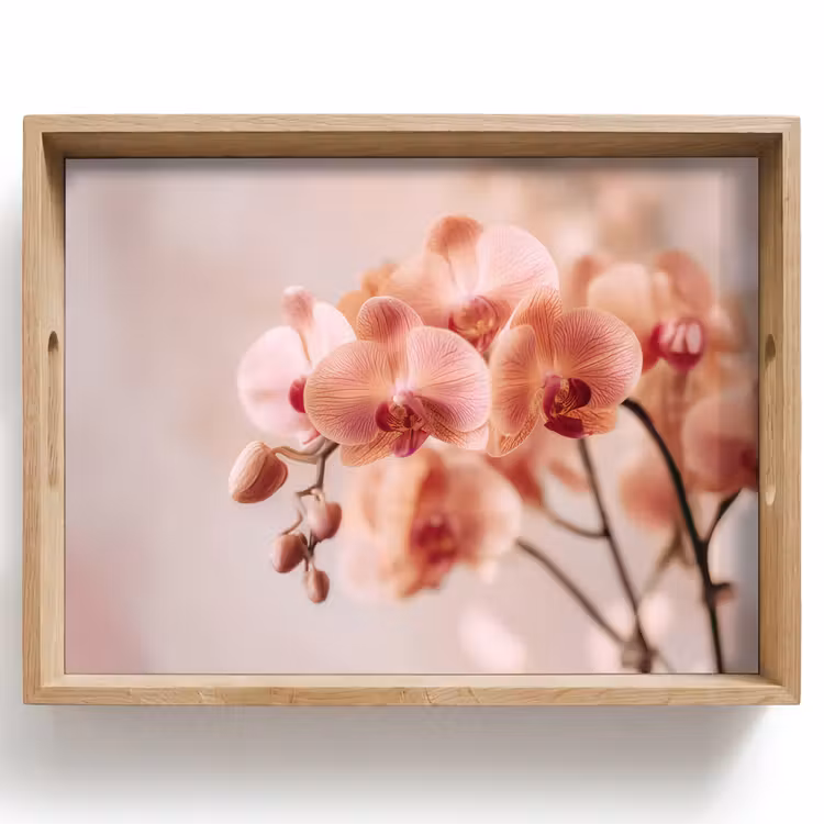 Orchidee - Bloemen - Roze - Bloemblaadjes Dienblad Rechthoek middel -z3d_shopping