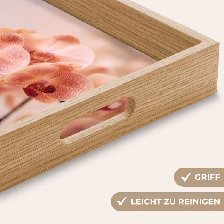 Orchidee - Bloemen - Roze - Bloemblaadjes Dienblad Rechthoek middel -USP_HandgreepDE