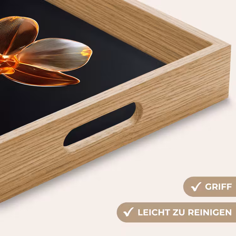 Orchidee - Doorzichtig - Bloem Dienblad Rechthoek middel -USP_HandgreepDE