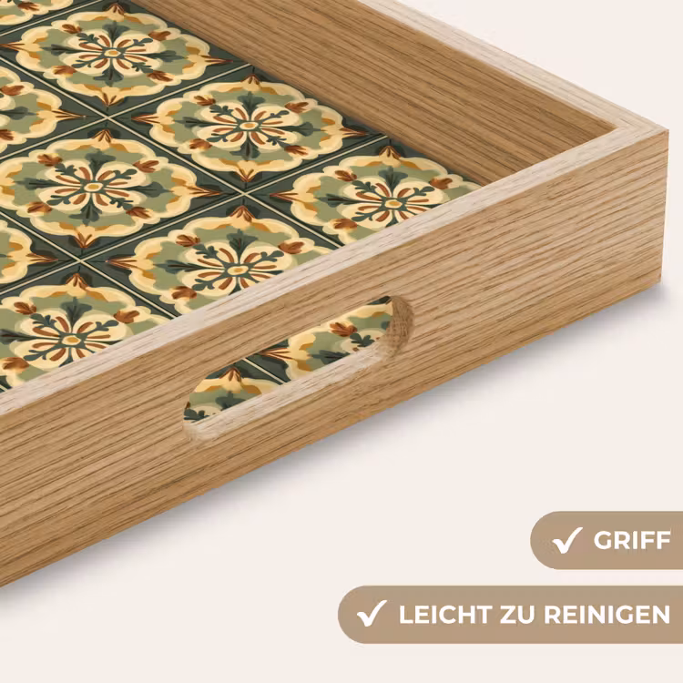 Ornament - Patroon - Groen Dienblad Rechthoek middel 911 -USP_HandgreepDE
