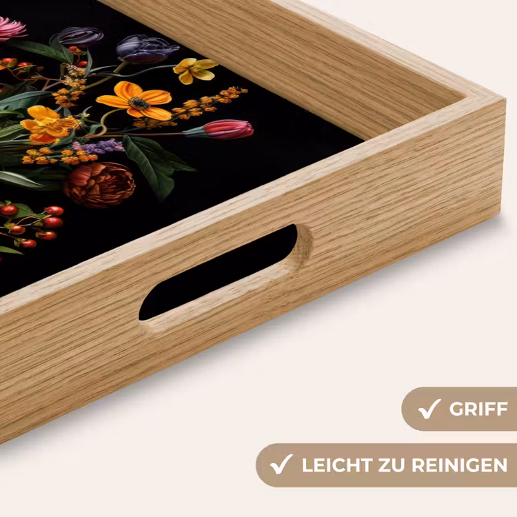 Sierlijk - Boeket - Bladeren Dienblad Rechthoek middel -USP_HandgreepDE