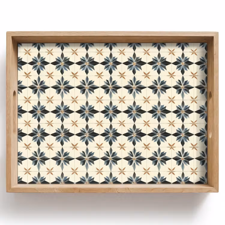 Sierlijk - Ornament - Blauw Dienblad Rechthoek middel 911 -z3d_shopping