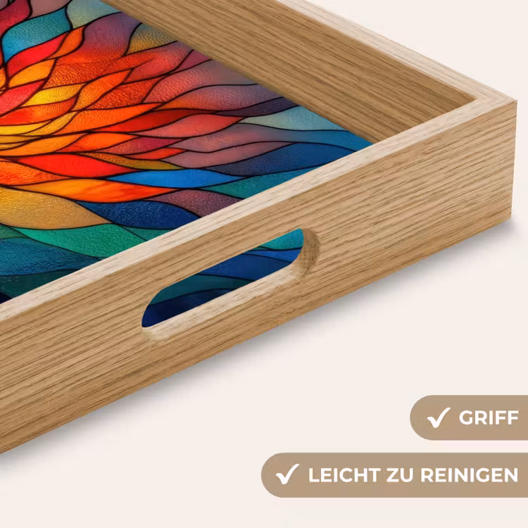 Sierglas - Boom - Rood - Vlakken Dienblad Rechthoek middel -USP_HandgreepDE