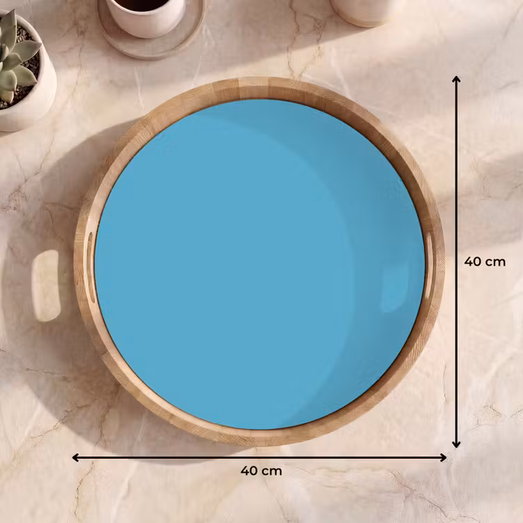 Ocean - Teal - Blauw Dienblad Rond middel 914 -USP_Formaat