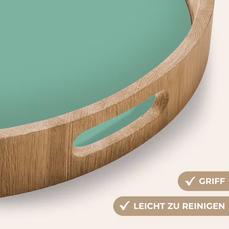 Ocean - Jade - Groen Dienblad Rond middel 914 -USP_HandgreepDE