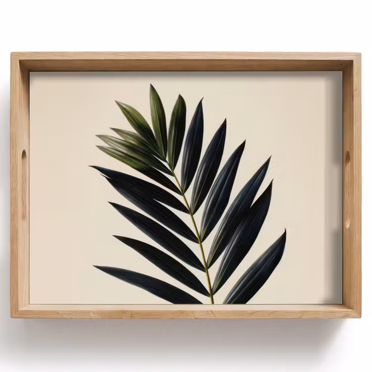 Palmblad - Donkere bladen - Subtiel Dienblad Rechthoek middel -z3d_shopping
