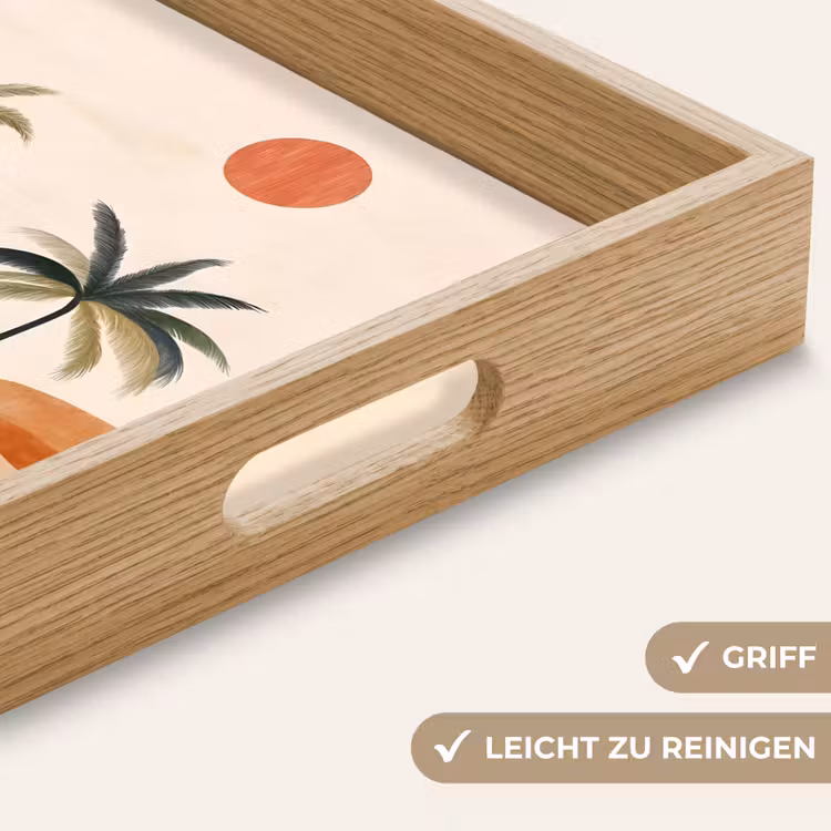 Palmbomen - Abstract - Zon - Heuvels Dienblad Rechthoek middel -USP_HandgreepDE