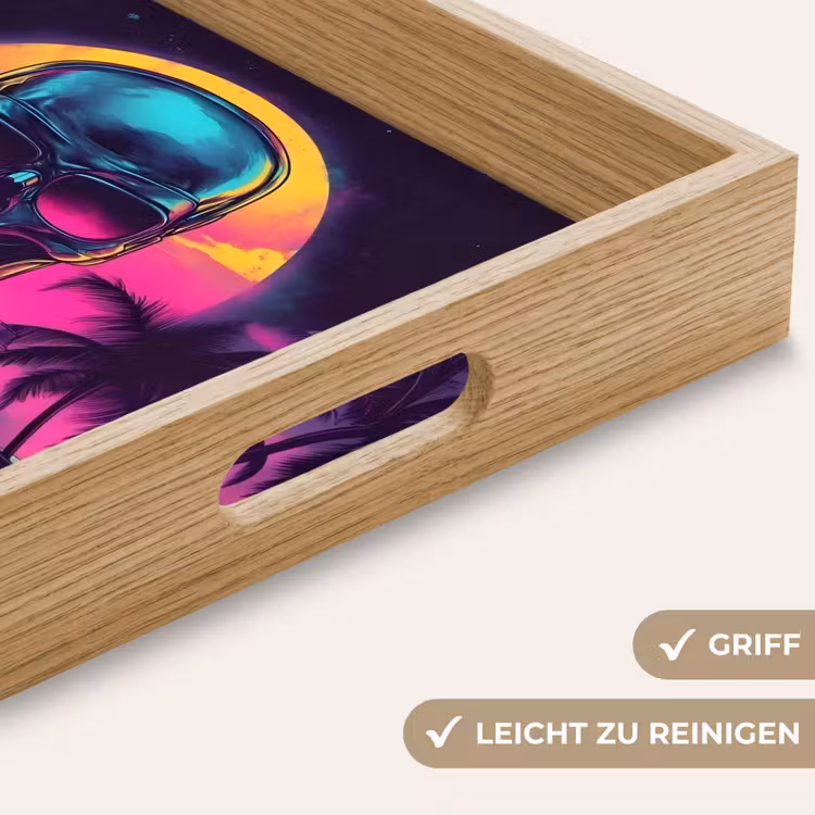 Palmbomen - Hoofd - Metallic - Zonsondergang Dienblad Rechthoek middel -USP_HandgreepDE