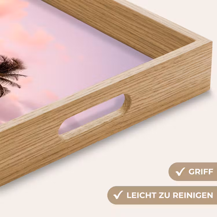 Palmbomen - Paars - Wolken - Lucht Dienblad Rechthoek middel -USP_HandgreepDE