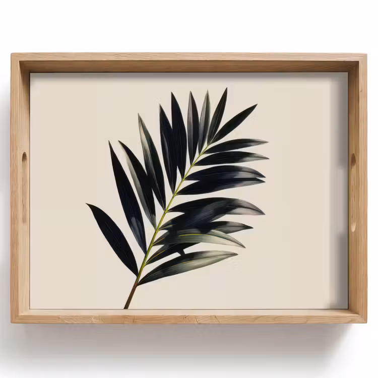Palmblad - Subtiel - Groen - beige Dienblad Rechthoek middel -z3d_shopping