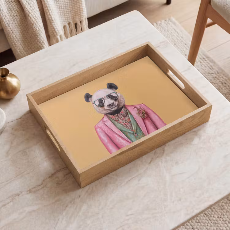Panda - Pak - Zonnebril - Blauw Dienblad Rechthoek middel -sfeer1