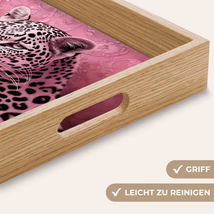Panter - Luxe - Roze Dienblad Rechthoek middel -USP_HandgreepDE
