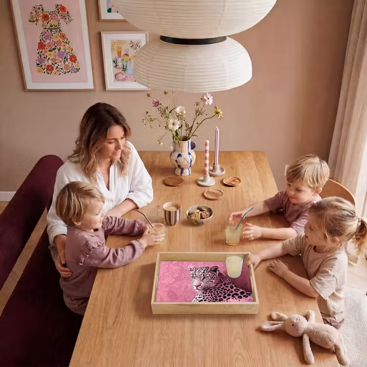 Panter - Luxe - Roze Dienblad Rechthoek middel -sfeer4