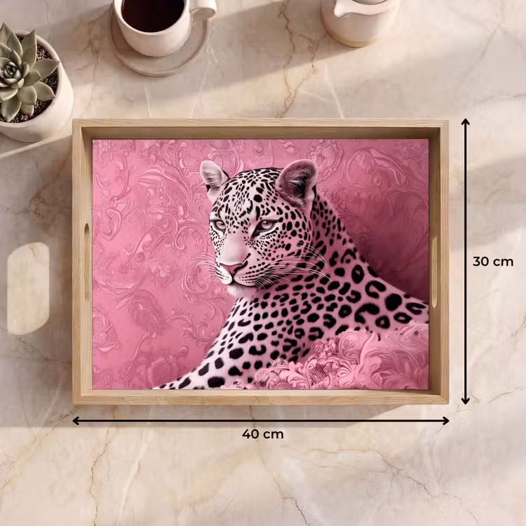 Panter - Luxe - Roze Dienblad Rechthoek middel -USP_Formaat