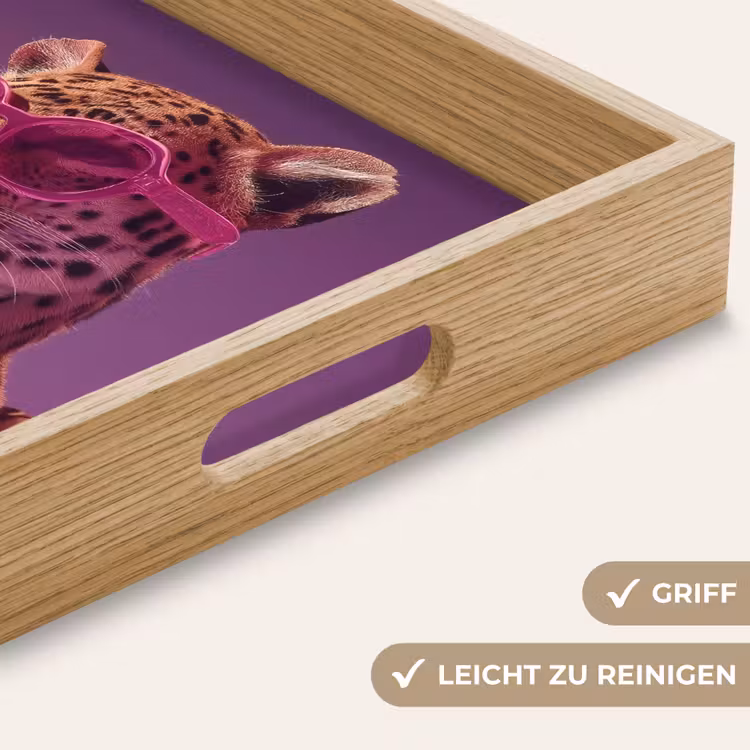 Panter - Zonnebril - Kauwgombel - Roze Dienblad Rechthoek middel -USP_HandgreepDE