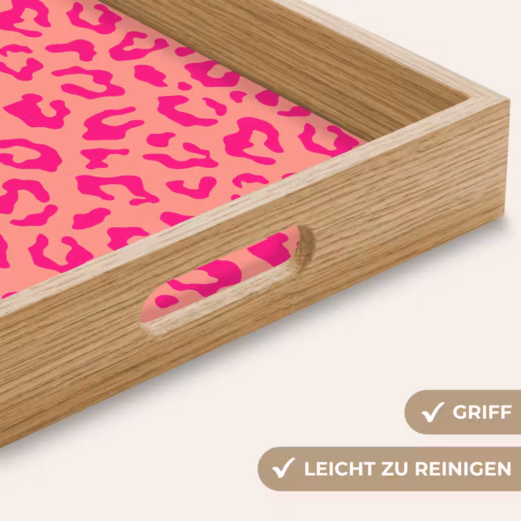 Panterprint - Roze - Dierenprint - Minimalistisch Dienblad Rechthoek middel -USP_HandgreepDE