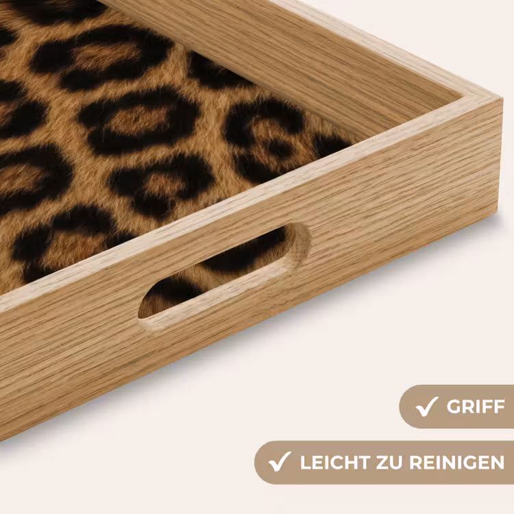 Pantervacht - Realistisch - Bruin Dienblad Rechthoek middel -USP_HandgreepDE