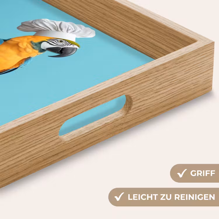Papegaai - Koksmuts - Grappig - Vogel Dienblad Rechthoek middel -USP_HandgreepDE