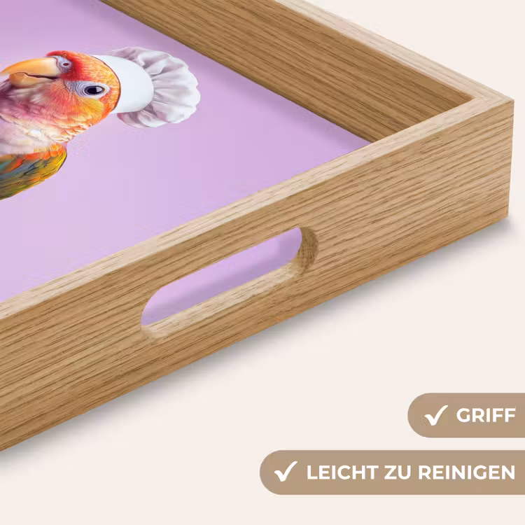 Papegaai - Koksmuts - Pilaar - Vogel Dienblad Rechthoek middel -USP_HandgreepDE