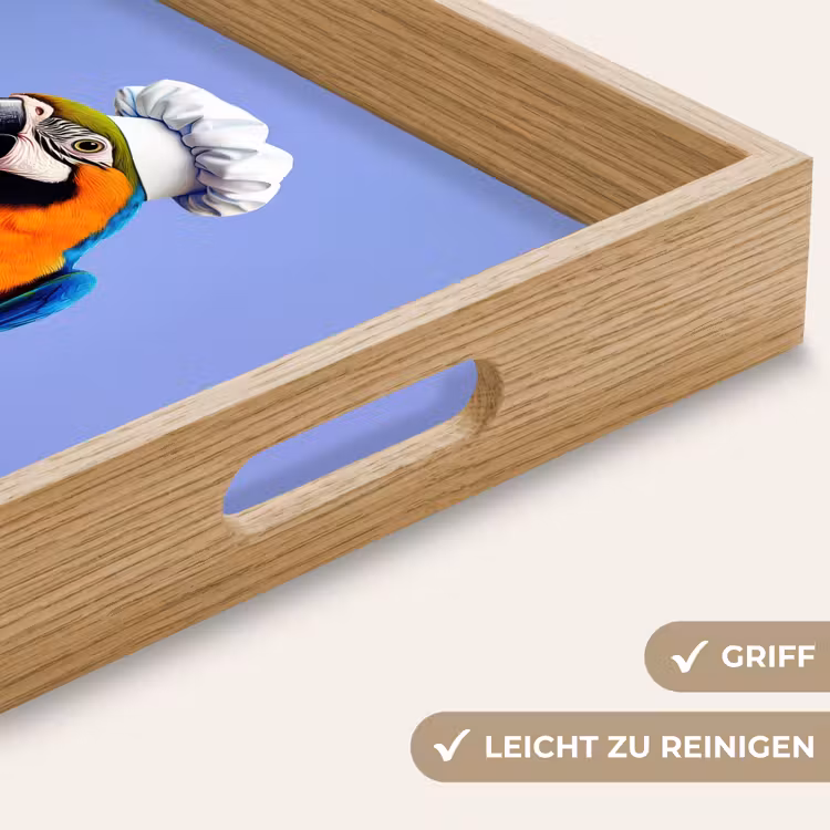 Papegaai - Koksmuts - Vogel - Leuk Dienblad Rechthoek middel -USP_HandgreepDE