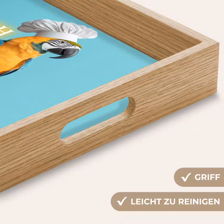 Papegaai - Koksmuts - Quote - Neon Dienblad Rechthoek middel -USP_HandgreepDE