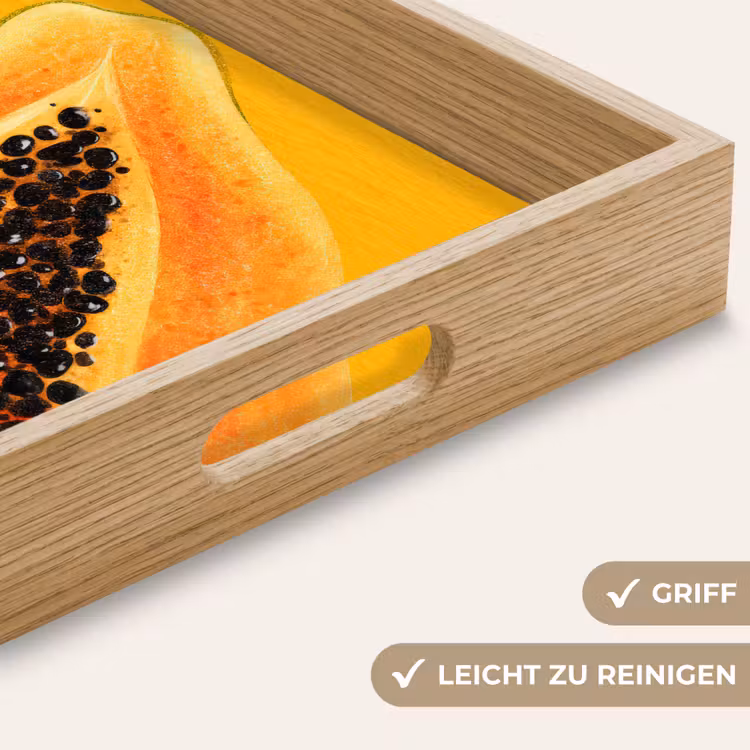 Papaja - Oranje - Topisch Dienblad Rechthoek middel -USP_HandgreepDE