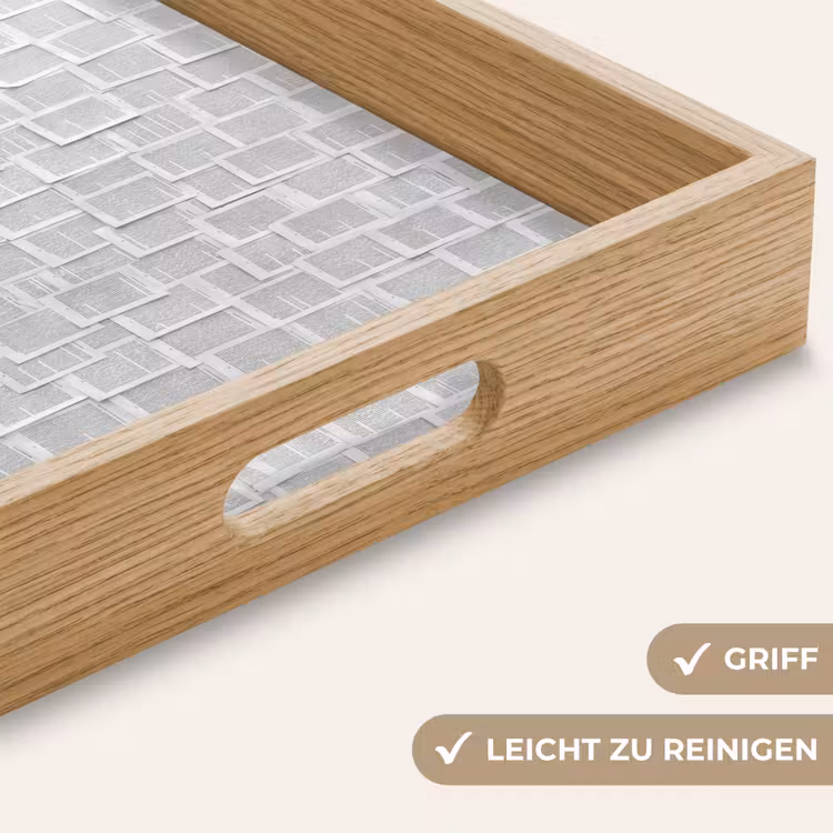 Papier - Overlappend - Textuur - Modern - Wit Dienblad Rechthoek middel -USP_HandgreepDE