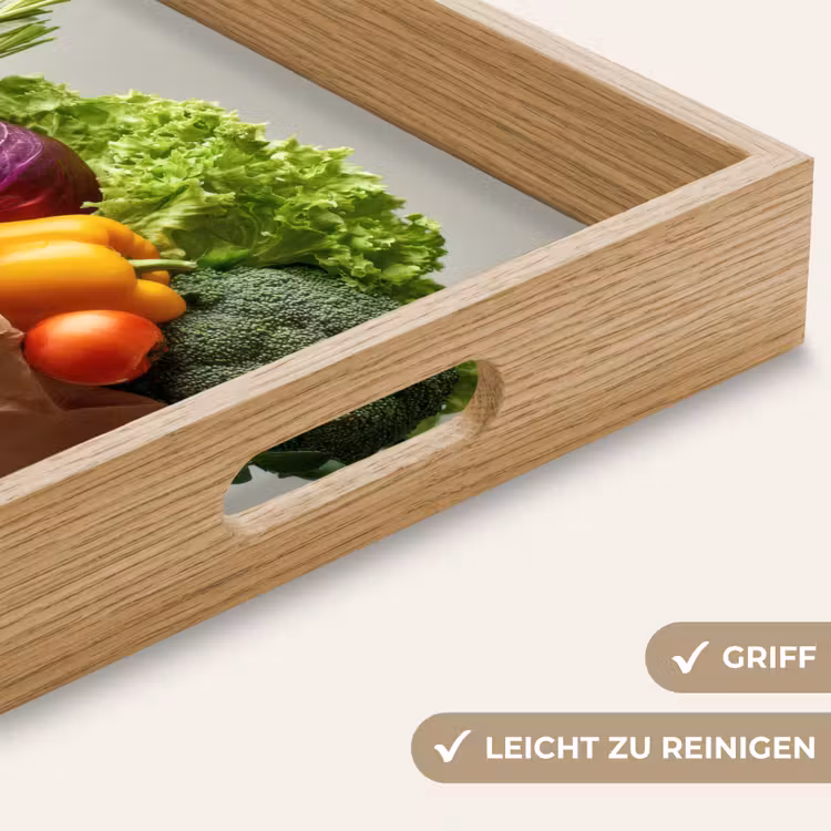 Papieren - Boodschappen - Groente - Kleurrijk Dienblad Rechthoek middel -USP_HandgreepDE