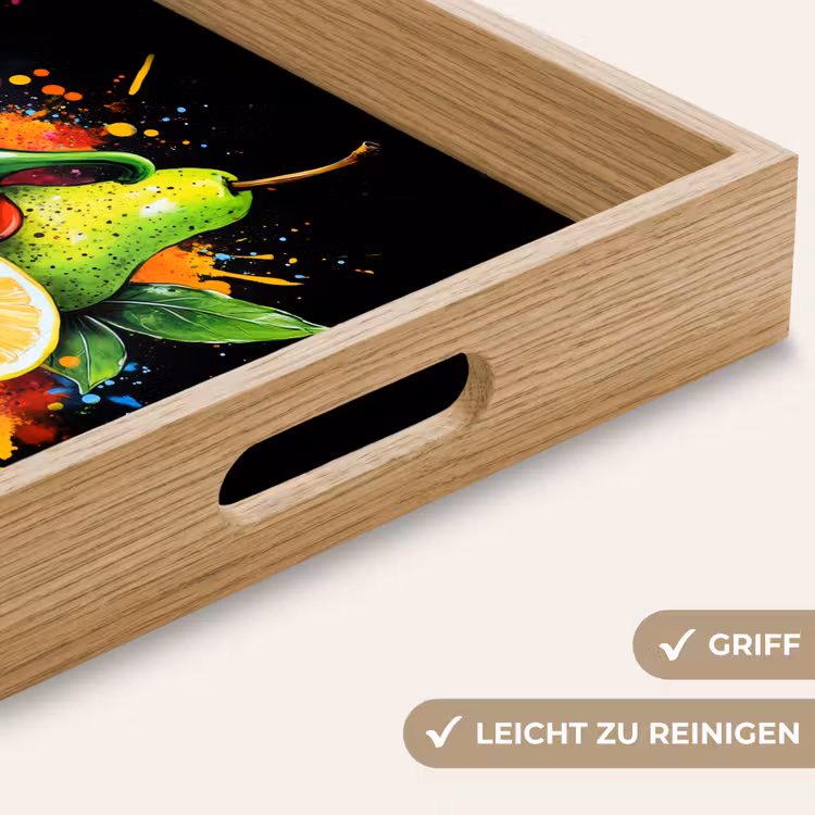 Paprika - Peer - Citroen - Graffiti - Verf - Abstract Dienblad Rechthoek middel -USP_HandgreepDE