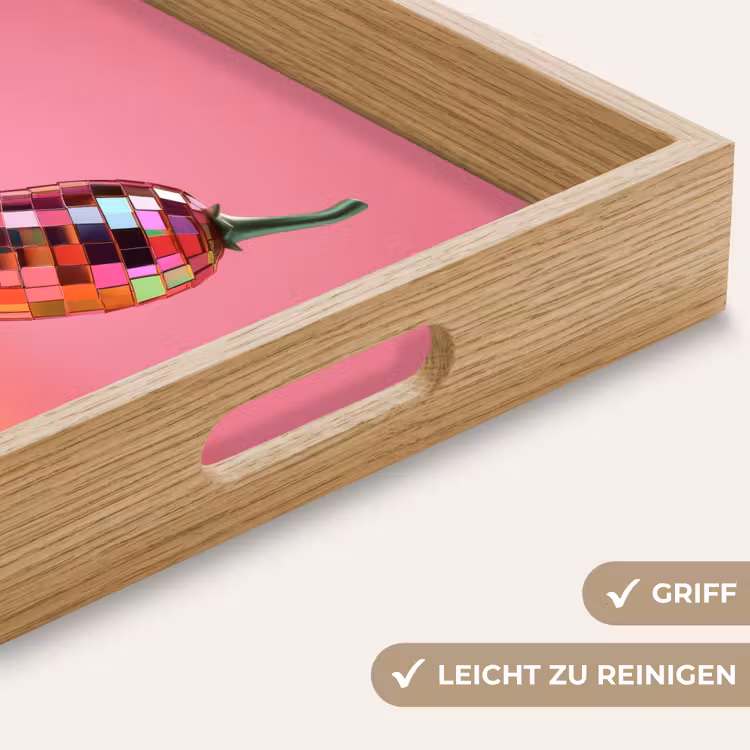 Peper - Disco - Rood - Glitter Dienblad Rechthoek middel -USP_HandgreepDE