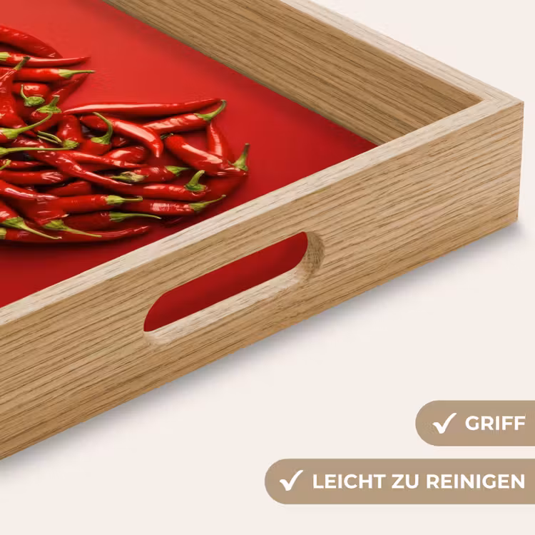 Pepers - Rood - Hart Dienblad Rechthoek middel -USP_HandgreepDE