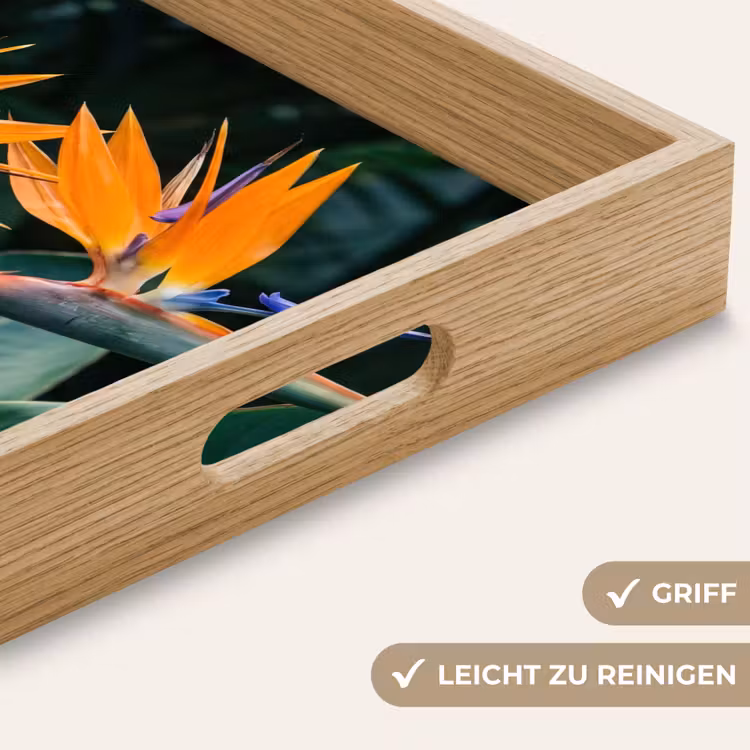 Paradijsvogel - Bloem - Exotisch Dienblad Rechthoek middel -USP_HandgreepDE