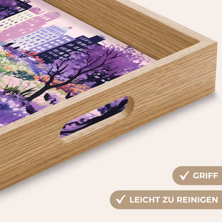Park - Bomen - Bloemen - Gebouwen Dienblad Rechthoek middel -USP_HandgreepDE