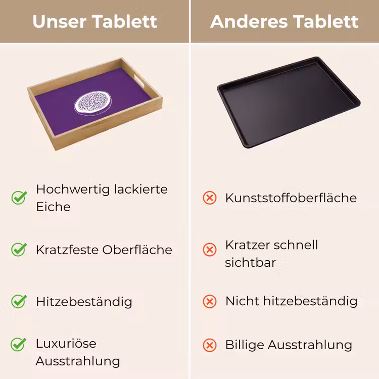 Passievrucht - Zaadjes - Paars - Minimalistisch Dienblad Rechthoek middel -USP_VergelijkingDE