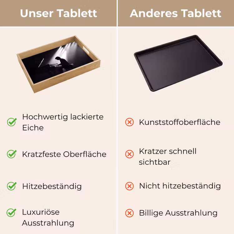 Persoon - Piano - Muziek - Zwart-wit - Podium Dienblad Rechthoek middel -USP_VergelijkingDE