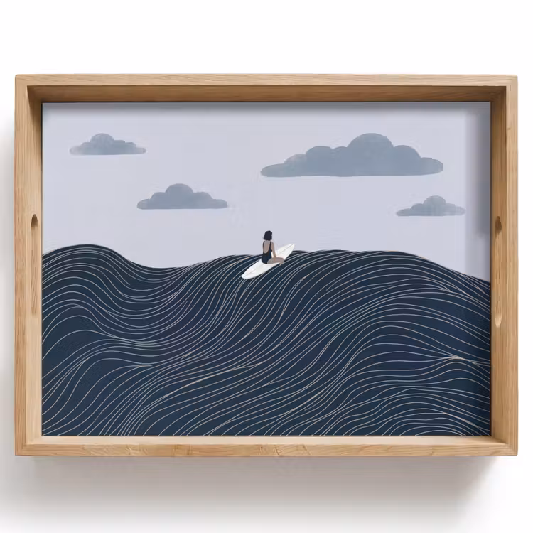 Persoon - Surfen - Oceaan - Natuur - Modern Dienblad Rechthoek middel -z3d_shopping