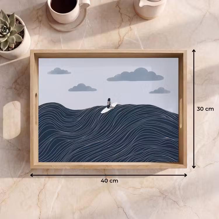 Persoon - Surfen - Oceaan - Natuur - Modern Dienblad Rechthoek middel -USP_Formaat