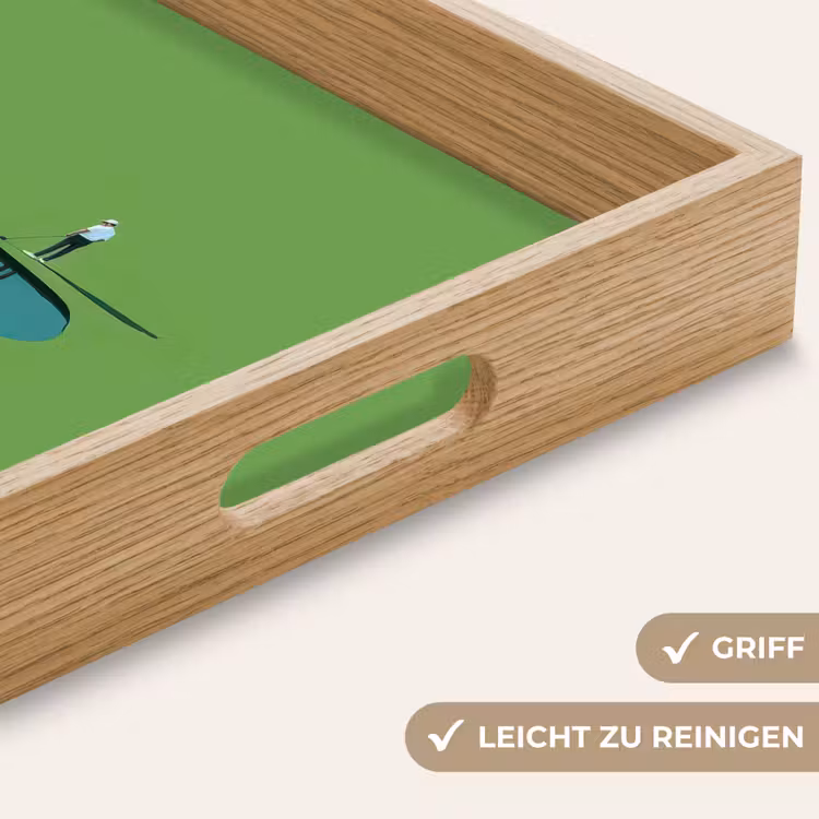 Persoon - Golf - Water - Blauw Dienblad Rechthoek middel -USP_HandgreepDE