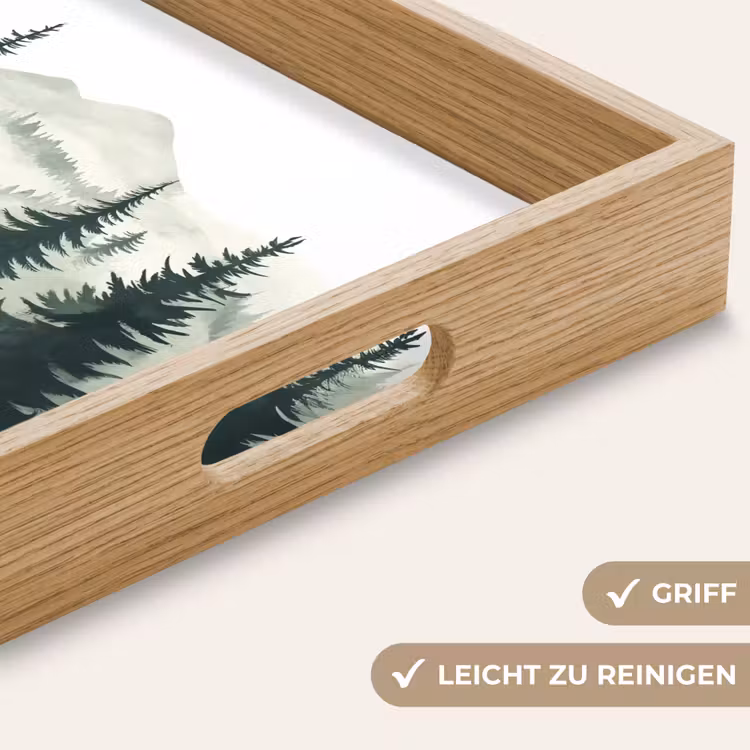 Pad - Bomen - Bos - Illustratie Dienblad Rechthoek middel -USP_HandgreepDE