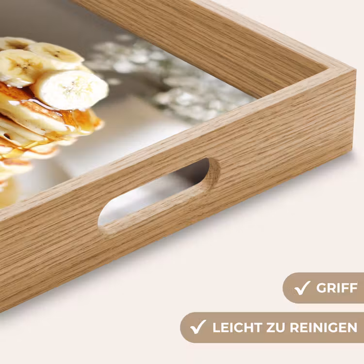 Pannenkoeken - Banaan - Siroop - Wit - Beige Dienblad Rechthoek middel -USP_HandgreepDE